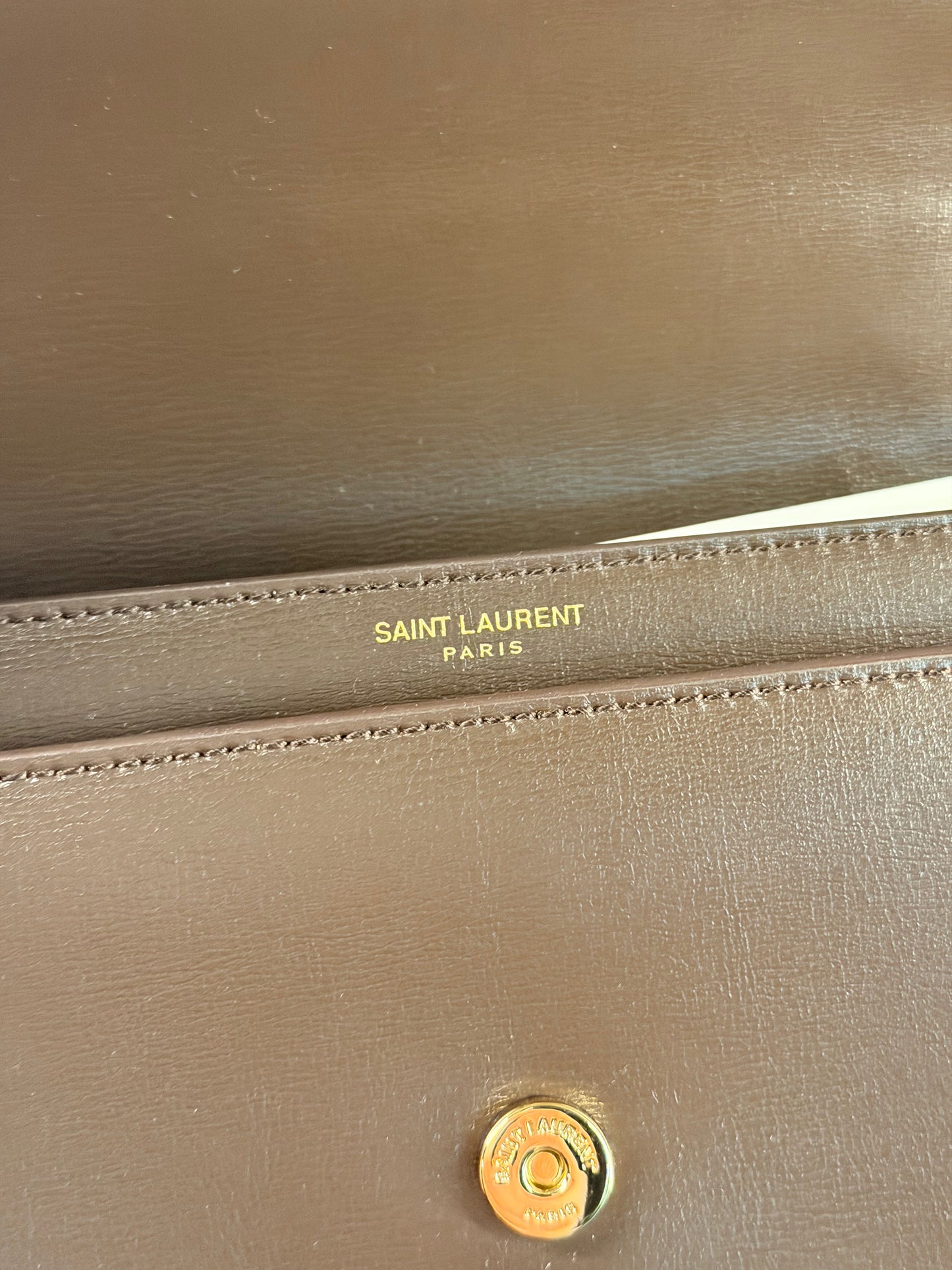 SAINT LAURENT BROWN MEDIUM SUNSET CROSSBODY BAG