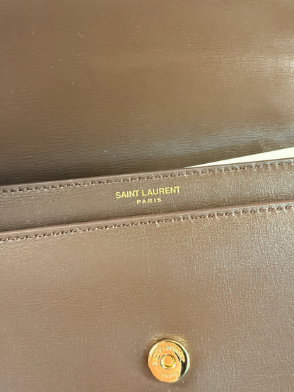 SAINT LAURENT BROWN MEDIUM SUNSET CROSSBODY BAG