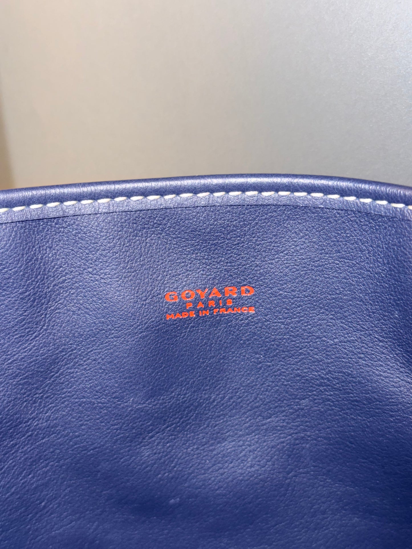 GOYARD NAVY GOYARDINE MINI ANJOU HANDBAG