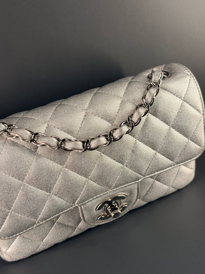 CHANEL SILVER MINI RECTANGULAR CROSSBODY BAG