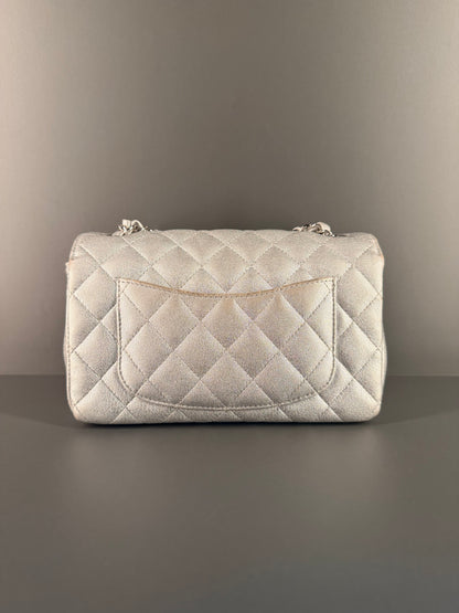 CHANEL SILVER MINI RECTANGULAR CROSSBODY BAG