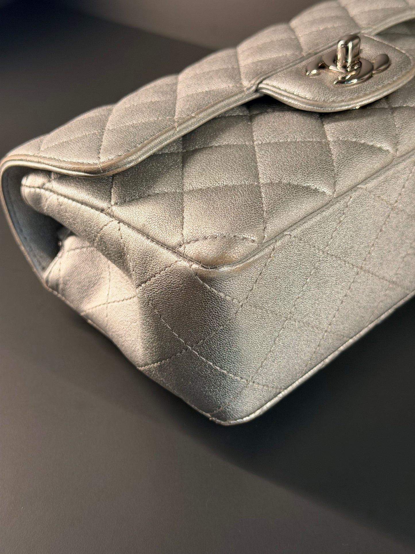 CHANEL SILVER MINI RECTANGULAR CROSSBODY BAG