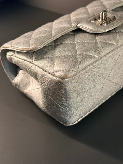 CHANEL SILVER MINI RECTANGULAR CROSSBODY BAG