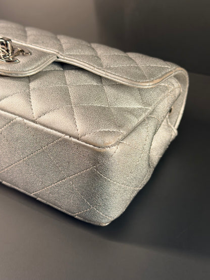 CHANEL SILVER MINI RECTANGULAR CROSSBODY BAG