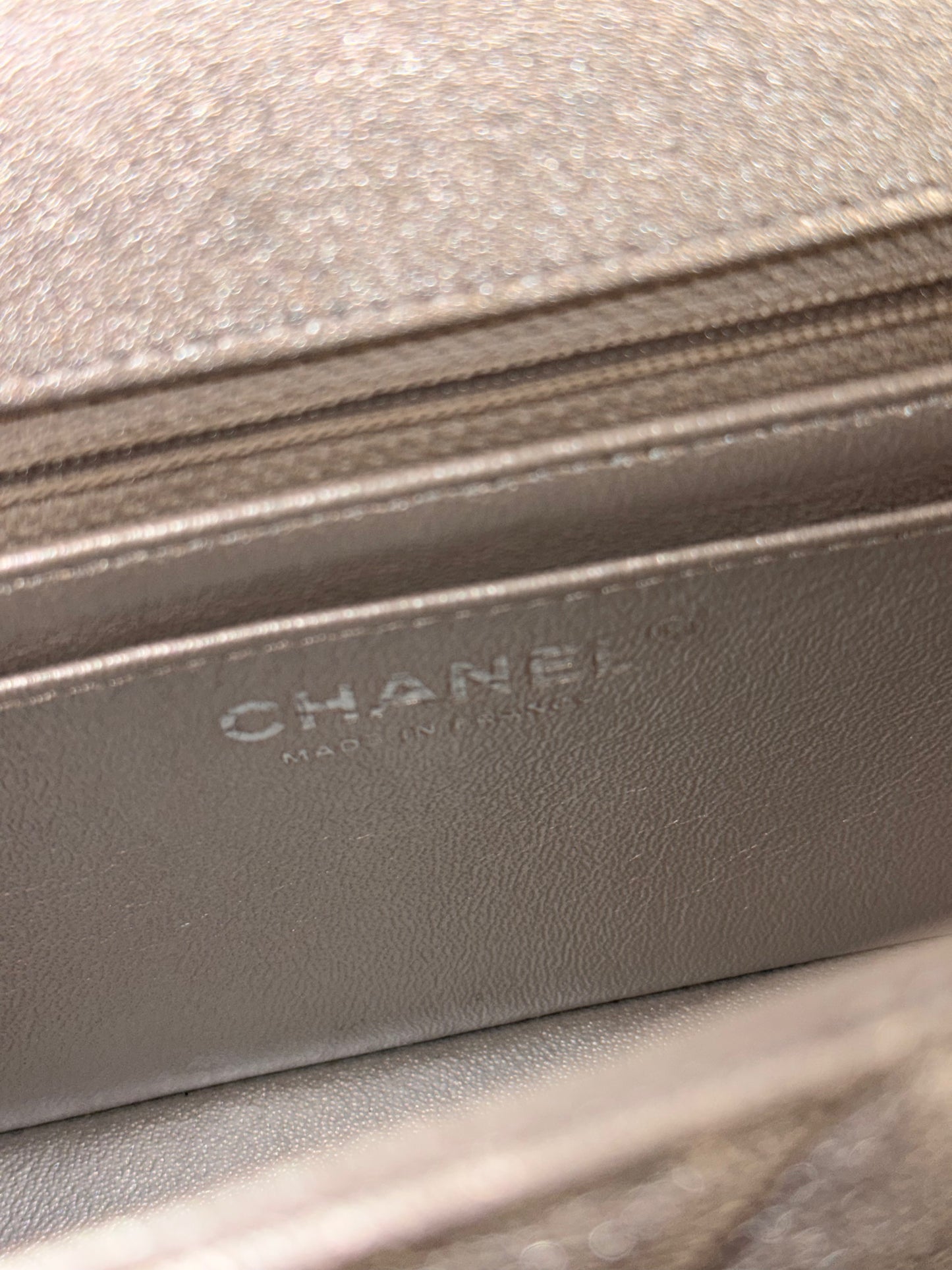 CHANEL SILVER MINI RECTANGULAR CROSSBODY BAG