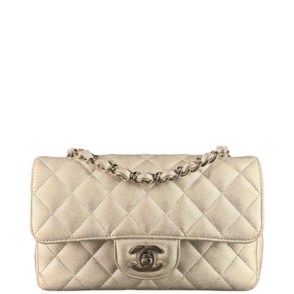 CHANEL SILVER MINI RECTANGULAR CROSSBODY BAG