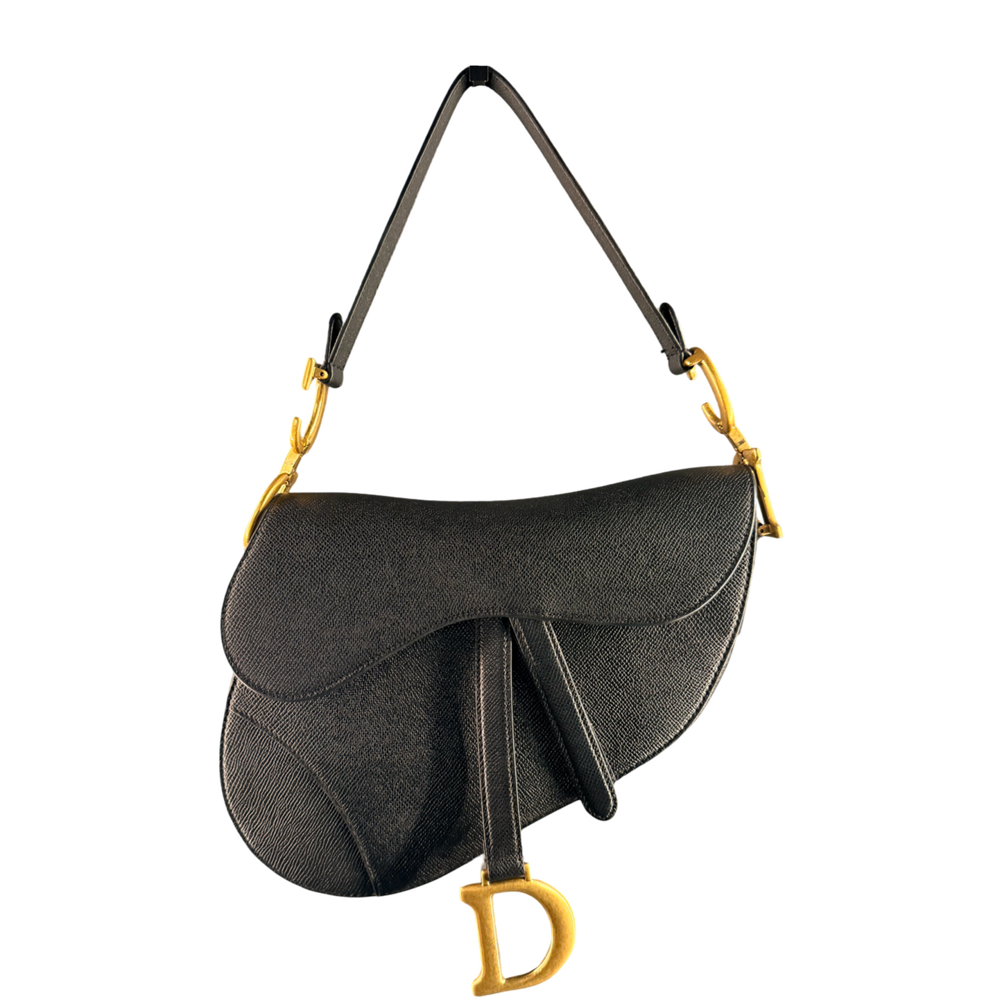 DIOR BLACK SADDLE SHOULDER BAG