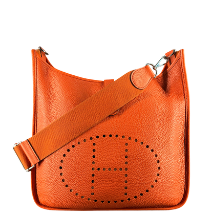 HERMÈS ORANGE TOGO EVELYNE CROSSBODY BAG