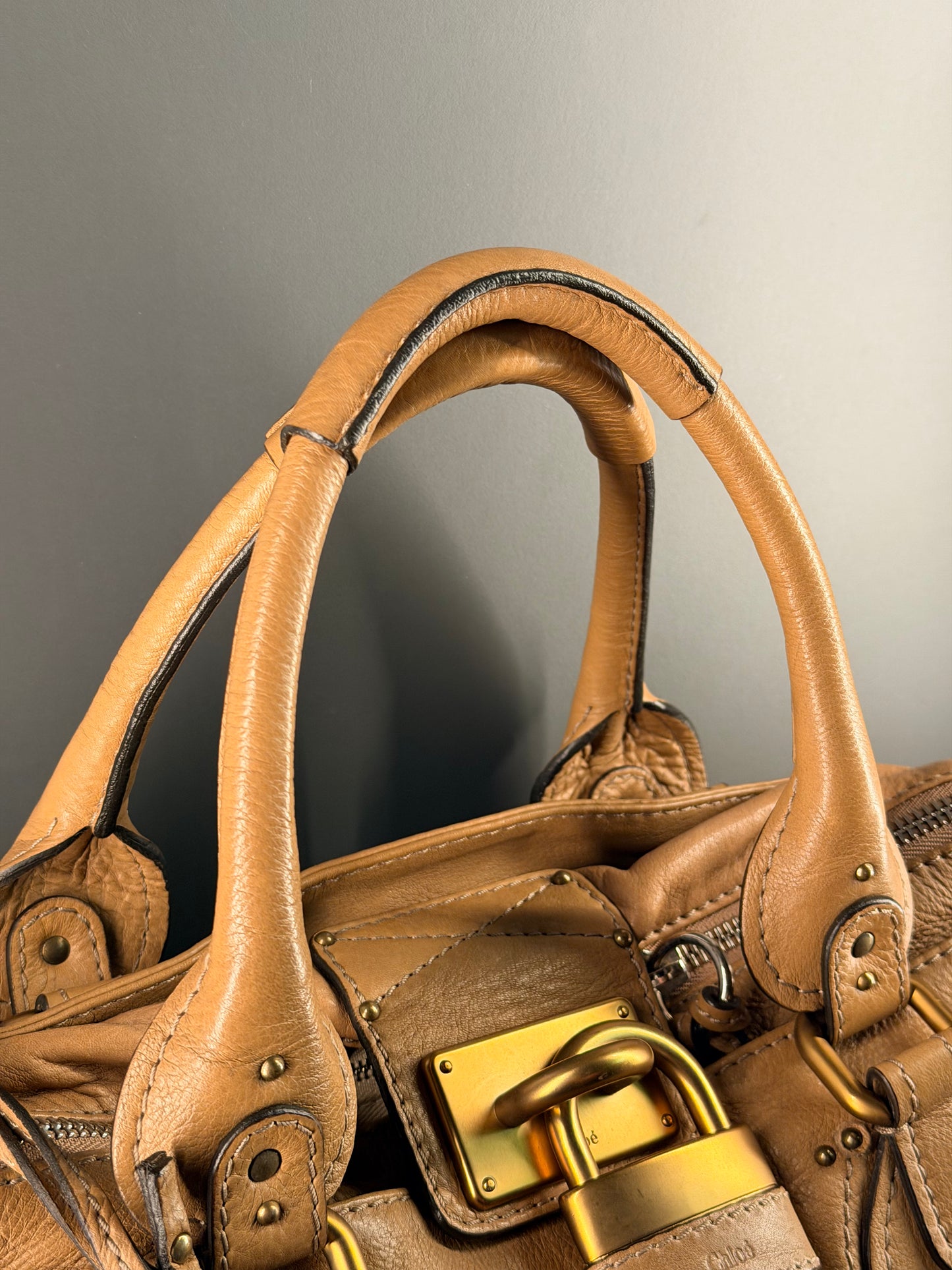 CHLOE DARK BEIGE PADDINGTON HANDBAG