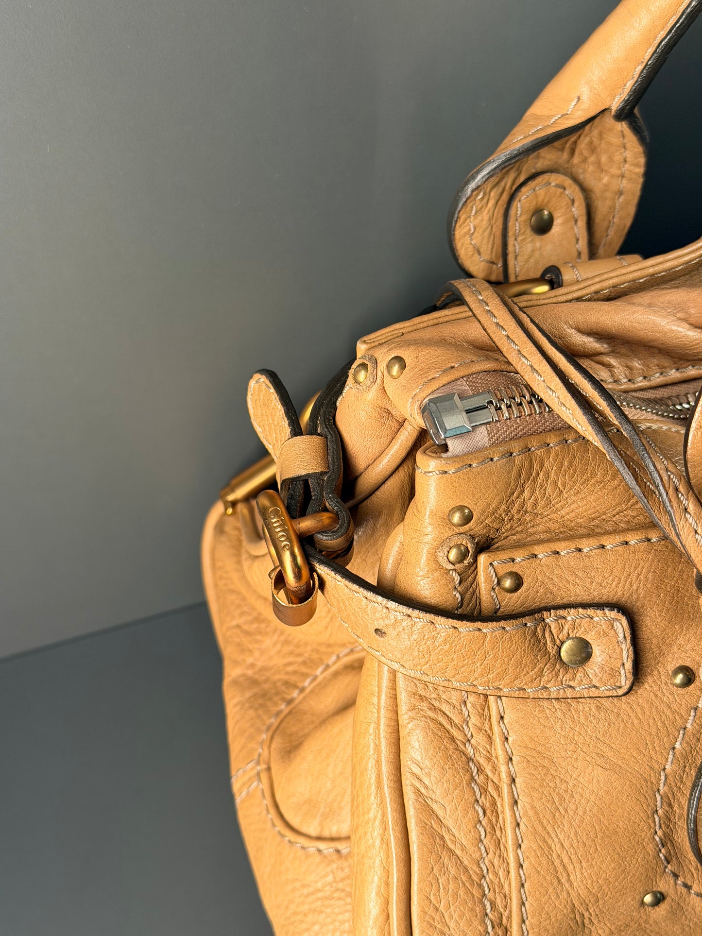 CHLOE DARK BEIGE PADDINGTON HANDBAG
