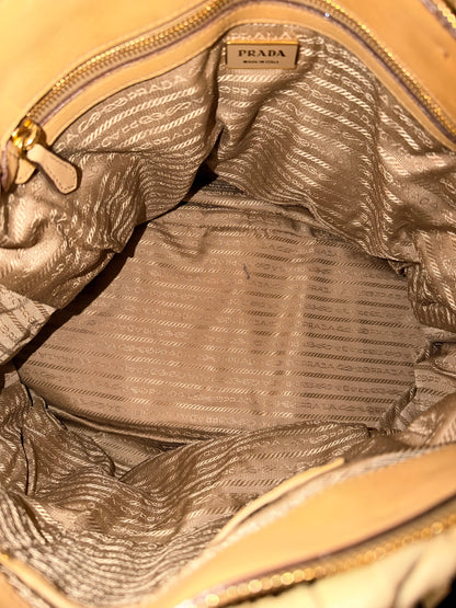 PRADA BEIGE GOFFRATO XL HANDBAG