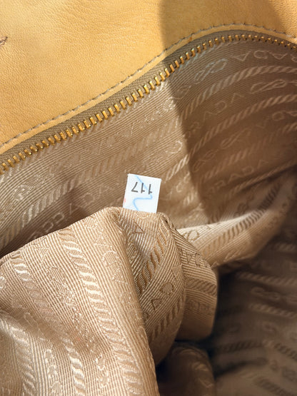 PRADA BEIGE GOFFRATO XL HANDBAG