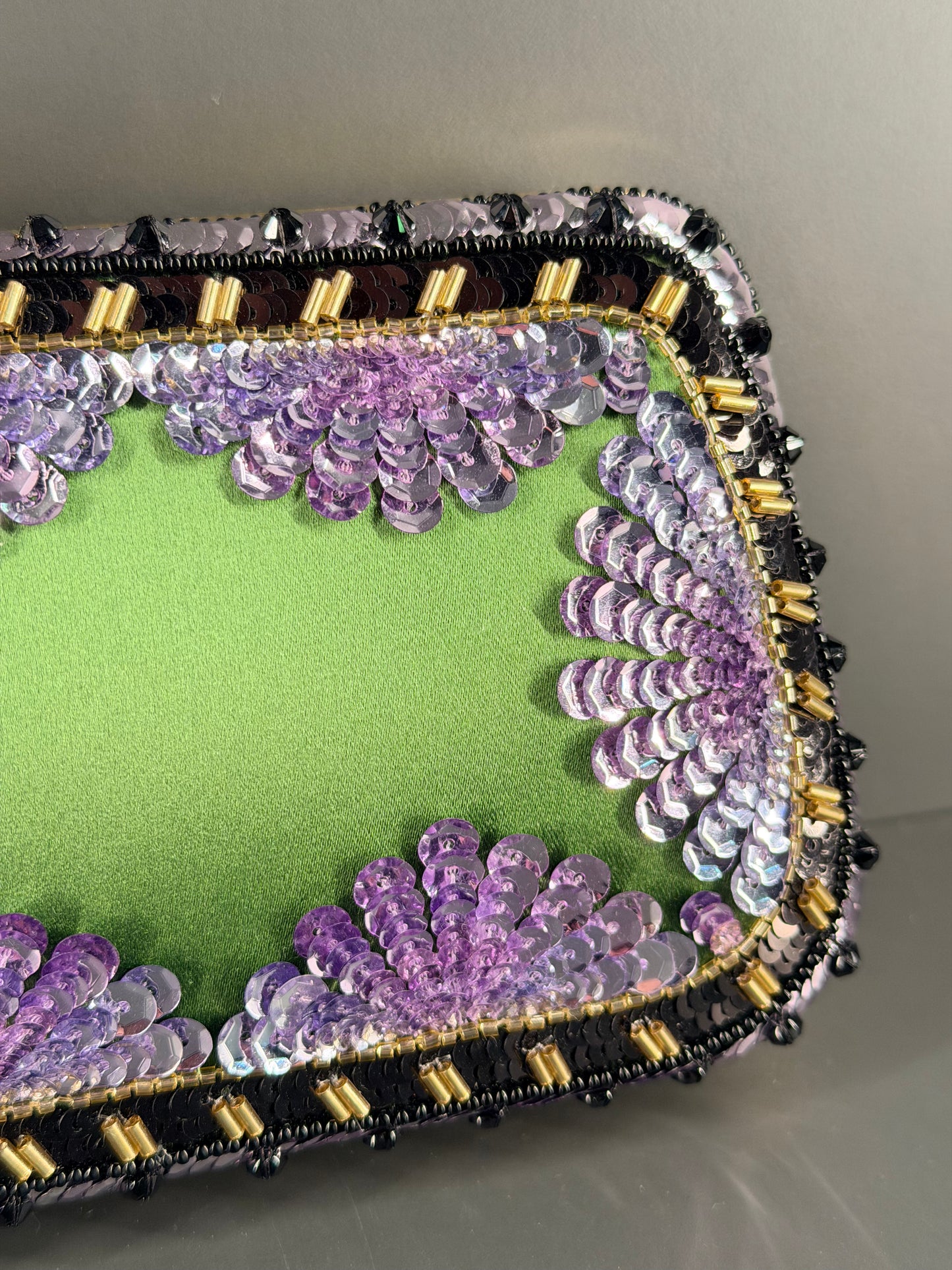 VALENTINO BEADED SATIN MINAUDIERE CARRY SECRET CLUTCH