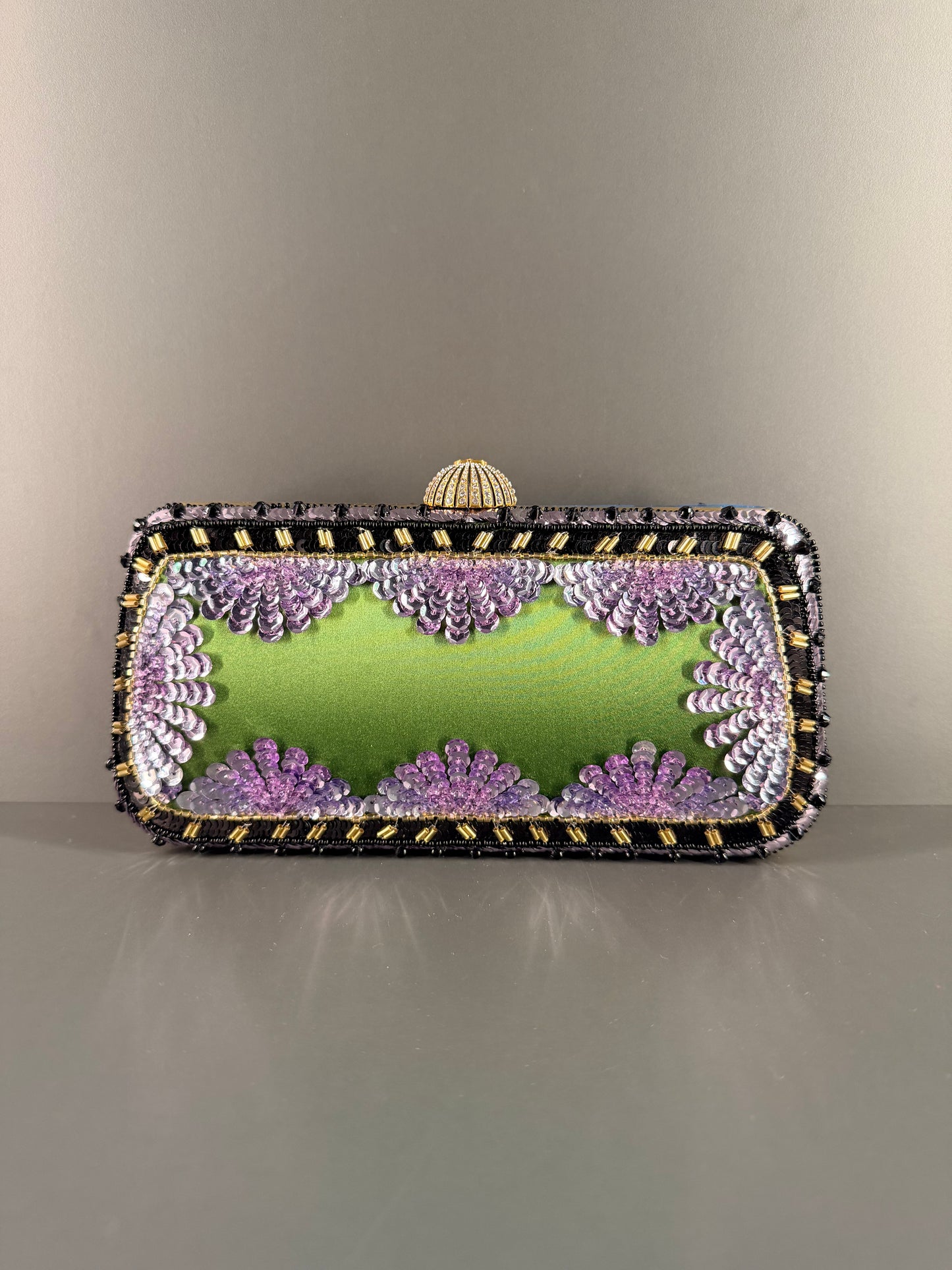 VALENTINO BEADED SATIN MINAUDIERE CARRY SECRET CLUTCH