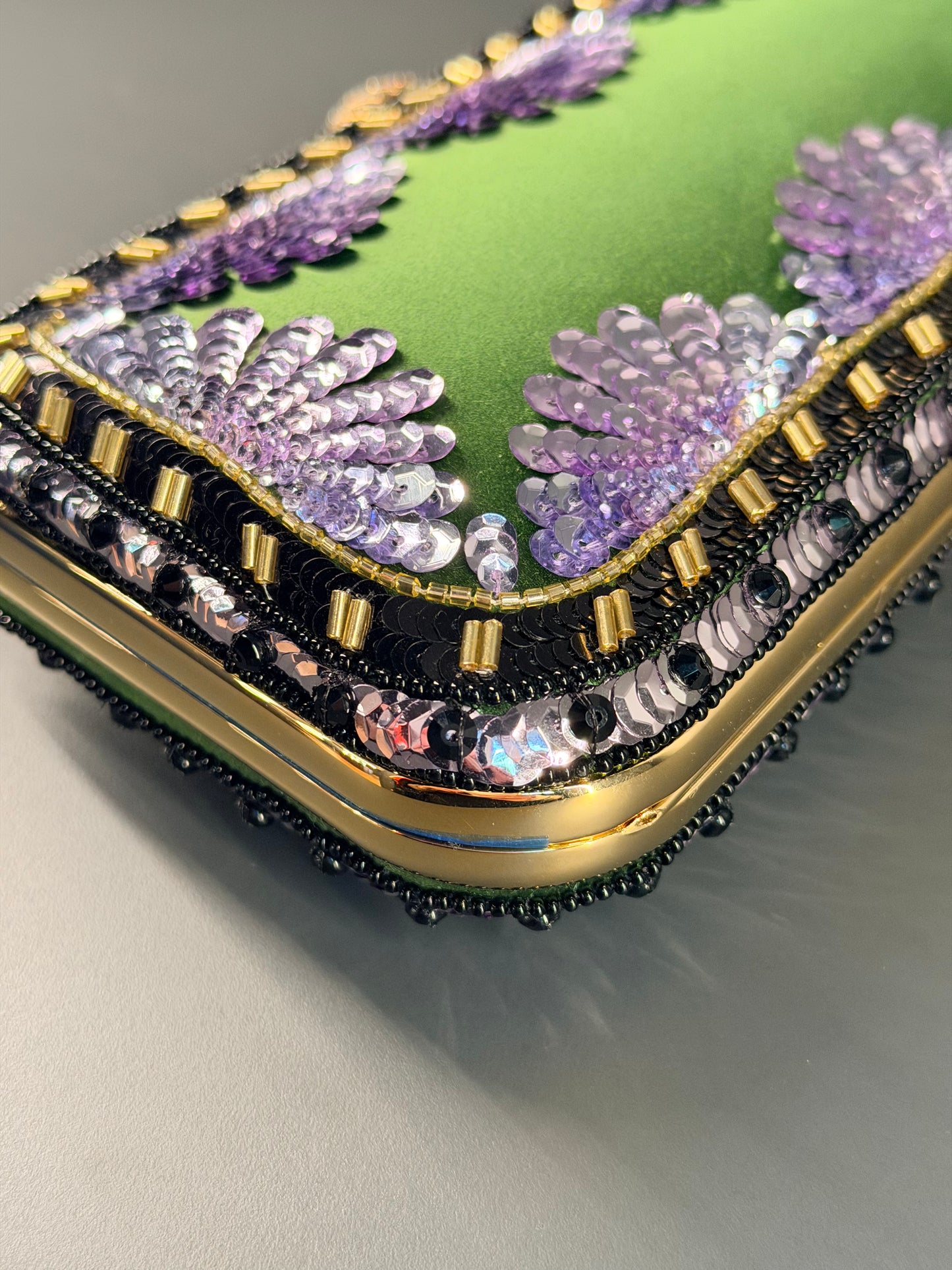 VALENTINO BEADED SATIN MINAUDIERE CARRY SECRET CLUTCH