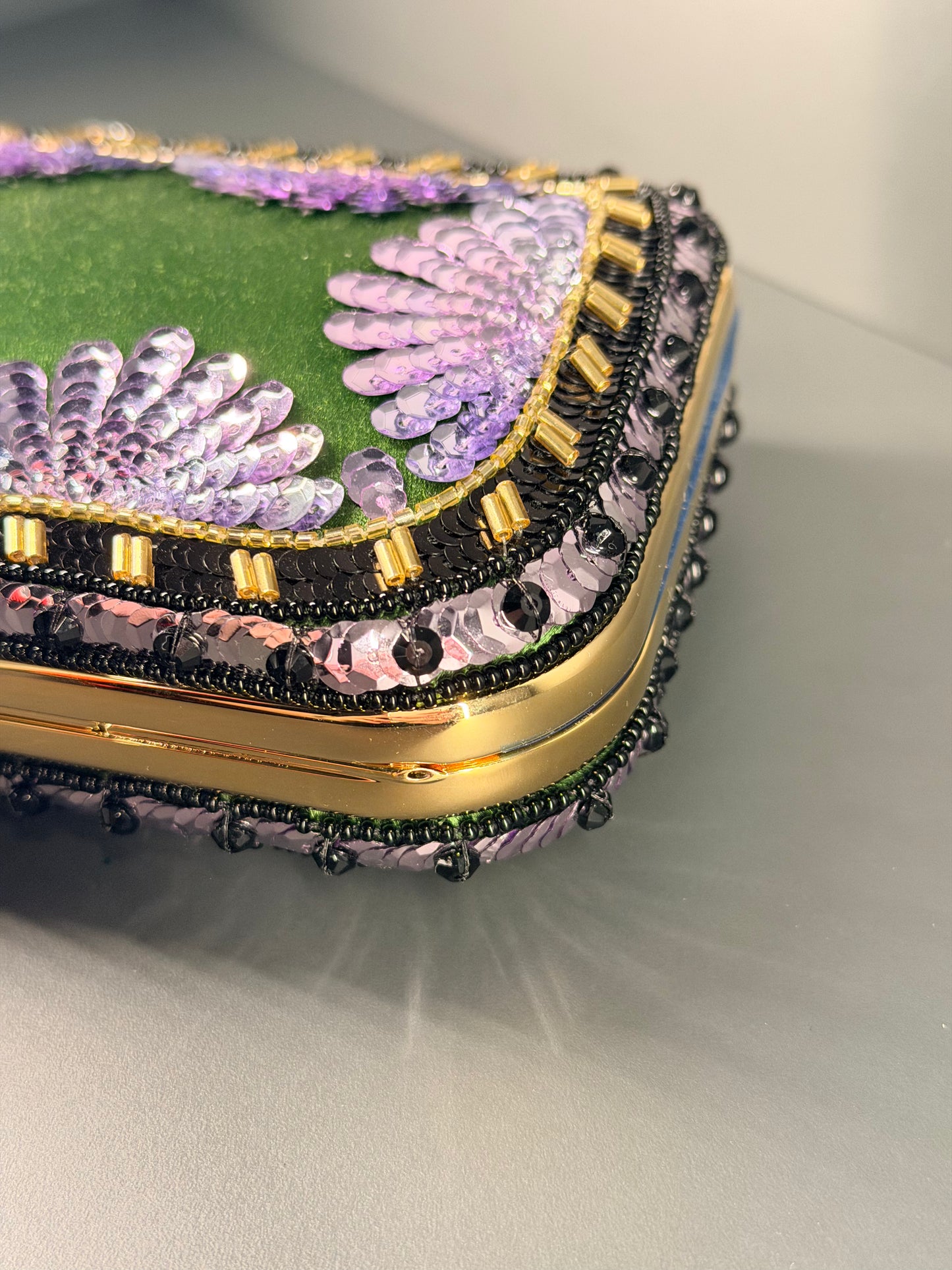 VALENTINO BEADED SATIN MINAUDIERE CARRY SECRET CLUTCH