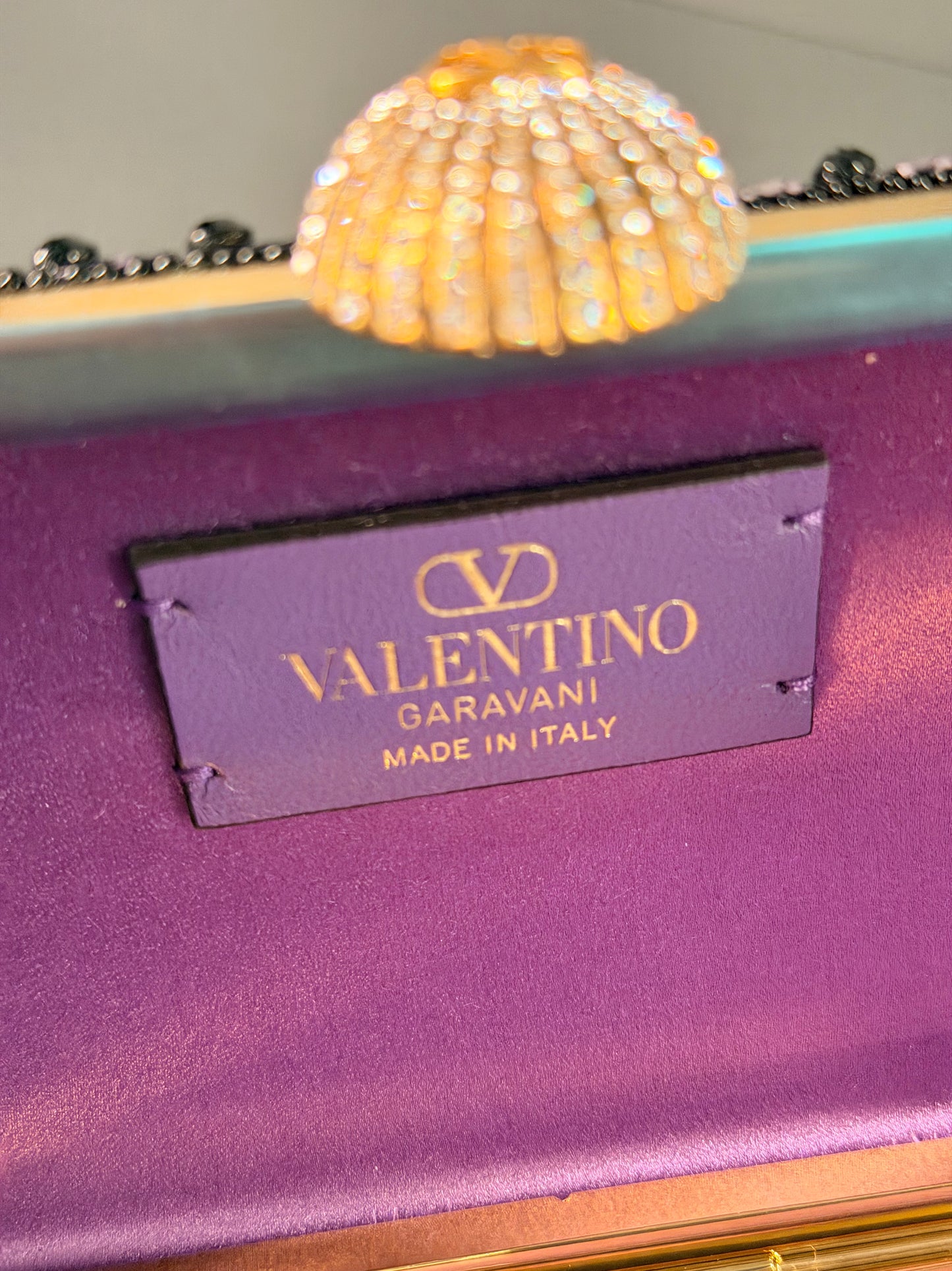 VALENTINO BEADED SATIN MINAUDIERE CARRY SECRET CLUTCH
