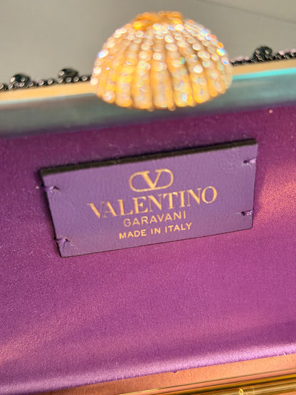 VALENTINO BEADED SATIN MINAUDIERE CARRY SECRET CLUTCH