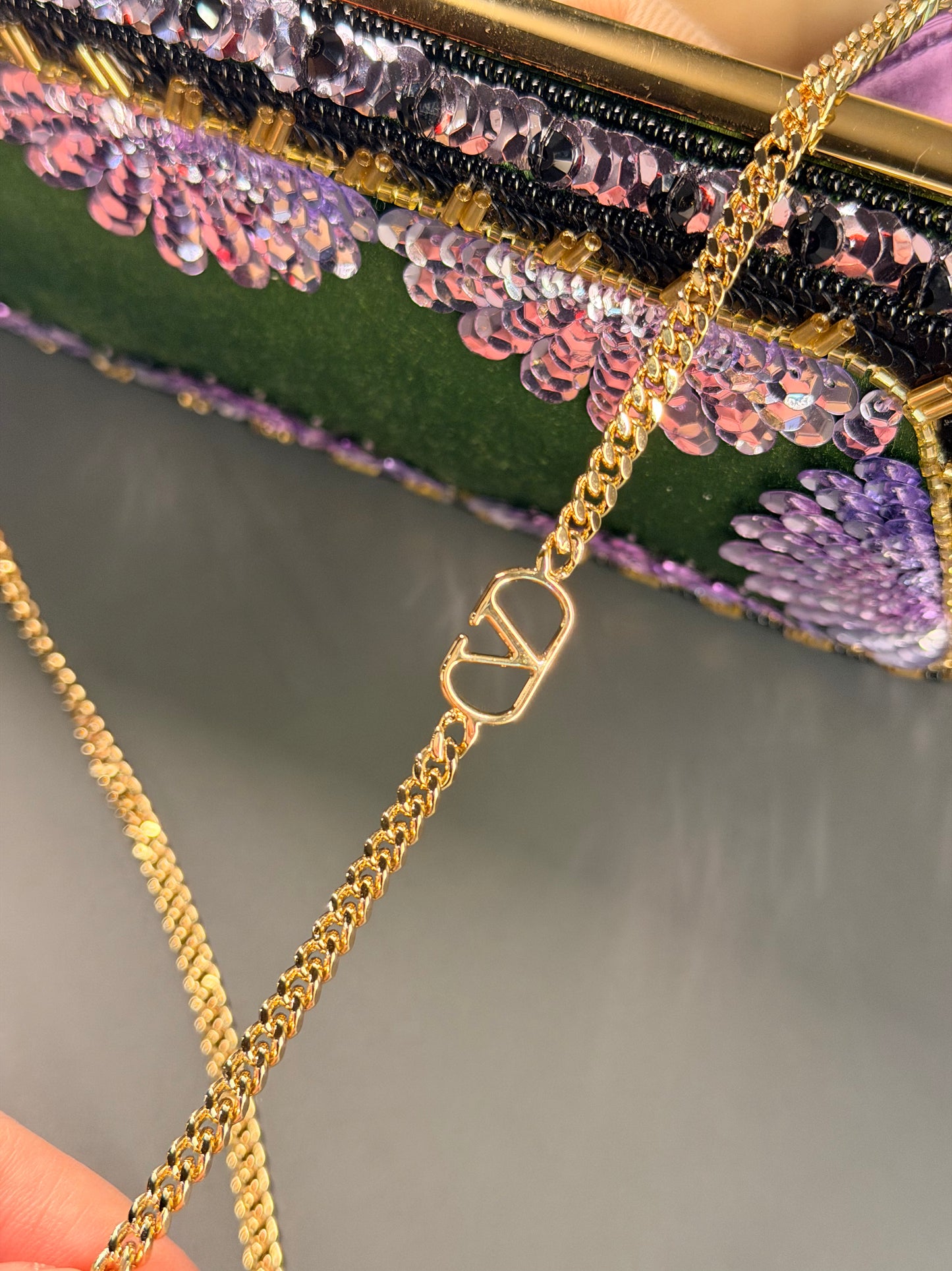 VALENTINO BEADED SATIN MINAUDIERE CARRY SECRET CLUTCH