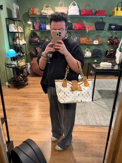 TAKASHI MURAKAMI X LOUIS VUITTON WHITE MULTICOLOR ANNIE SHOPPING BAG