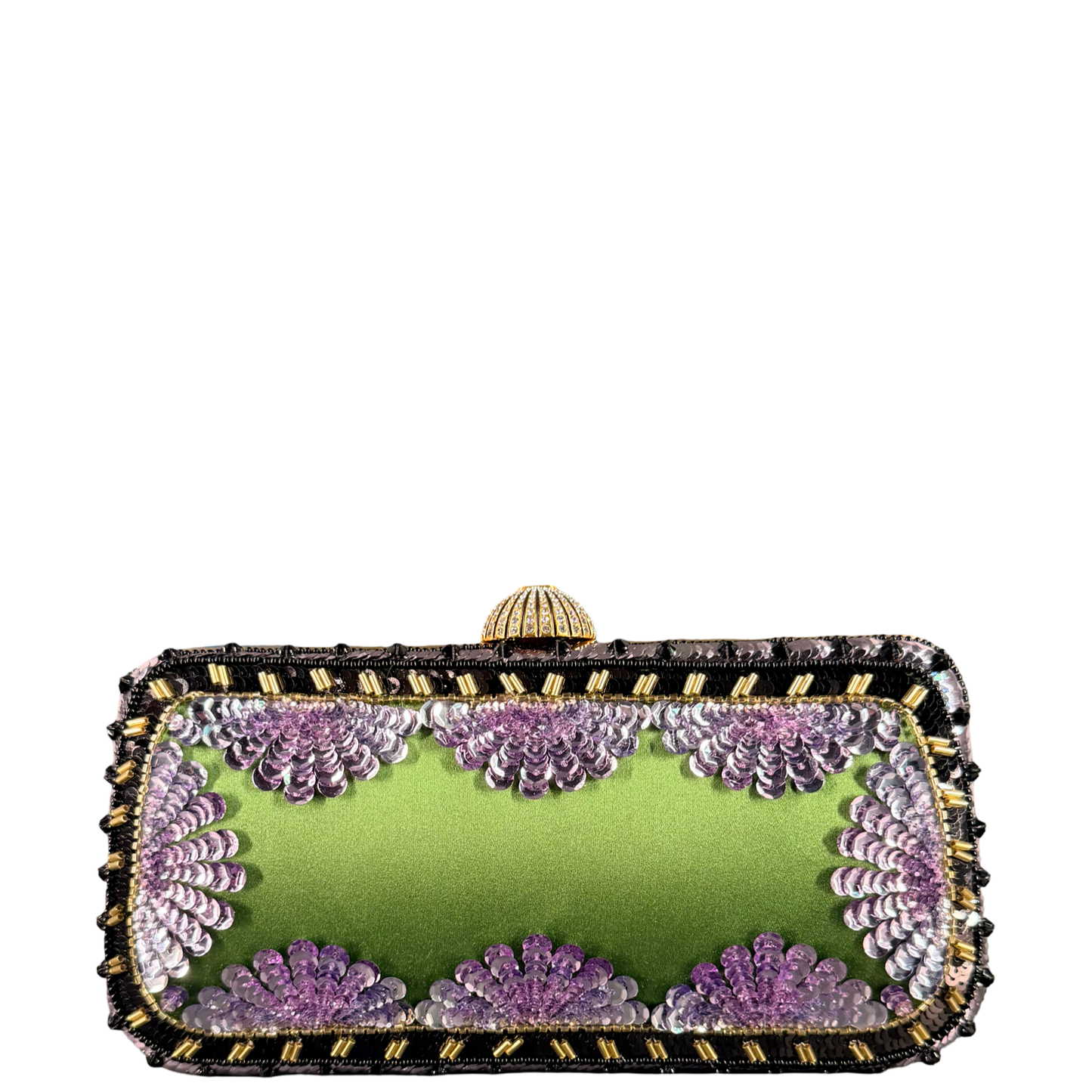 VALENTINO BEADED SATIN MINAUDIERE CARRY SECRET CLUTCH