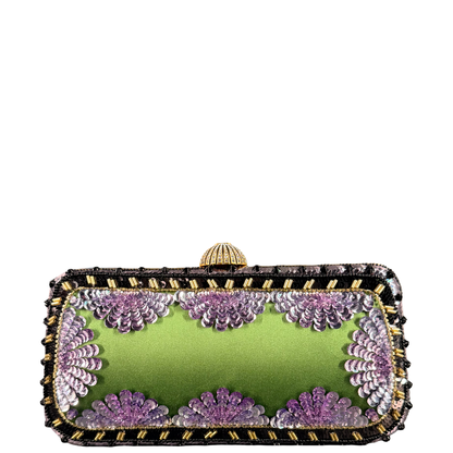VALENTINO BEADED SATIN MINAUDIERE CARRY SECRET CLUTCH