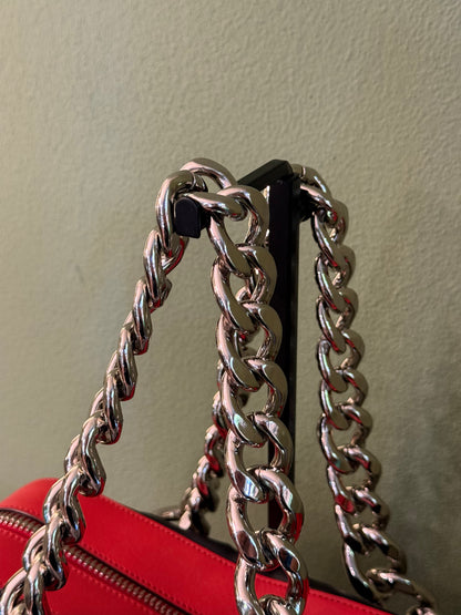 PRADA PERFORATED BI COLOR CHAIN HANDBAG