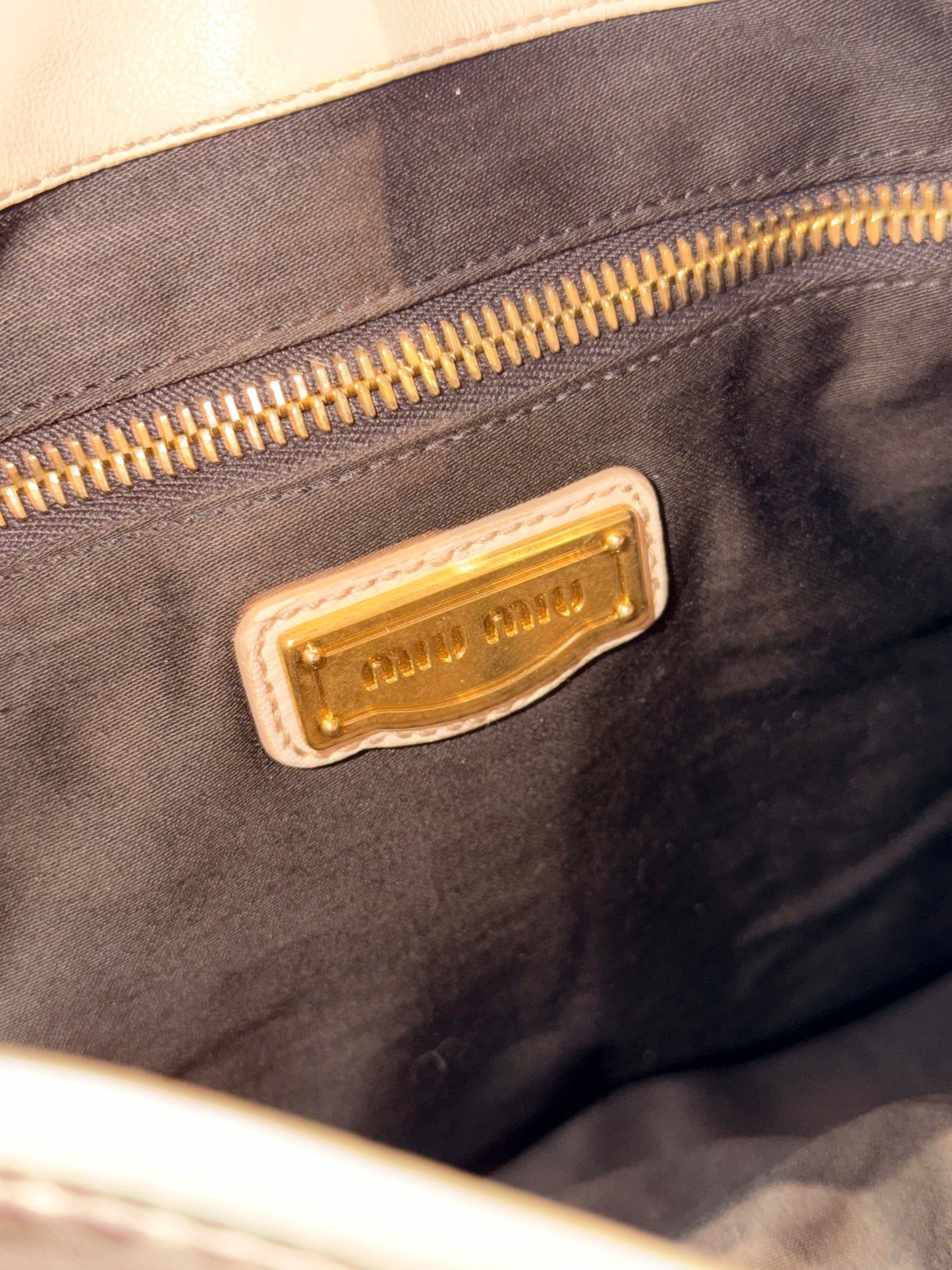 MIU MIU CREAM COFFER SHOULDER BAG