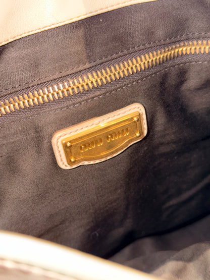 MIU MIU CREAM COFFER SHOULDER BAG