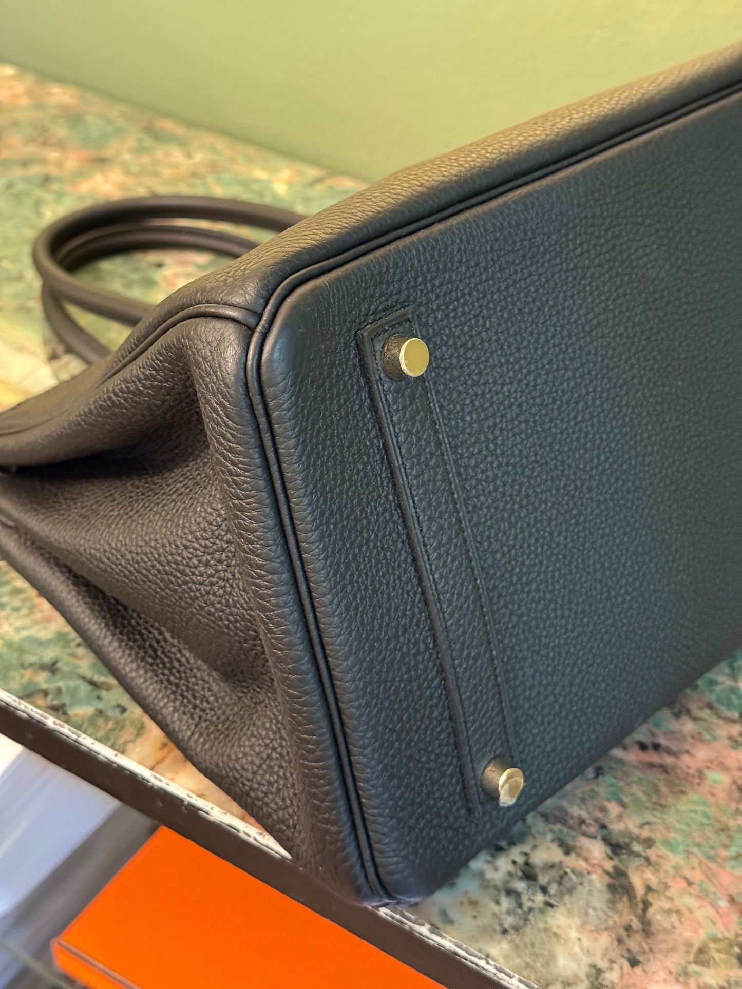 HERMÈS BLACK TOGO BIRKIN 35 HANDBAG