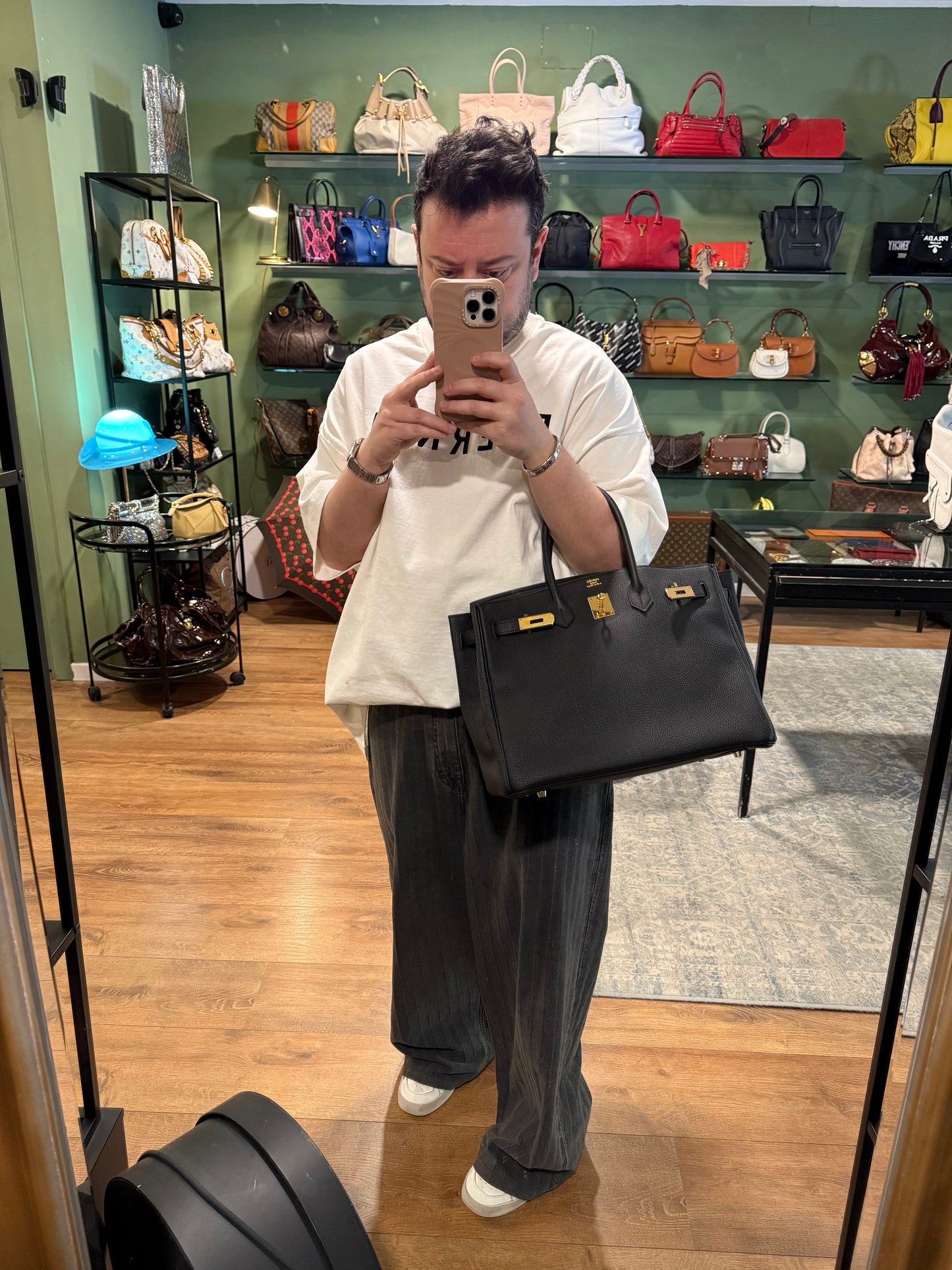 HERMÈS BLACK TOGO BIRKIN 35 HANDBAG