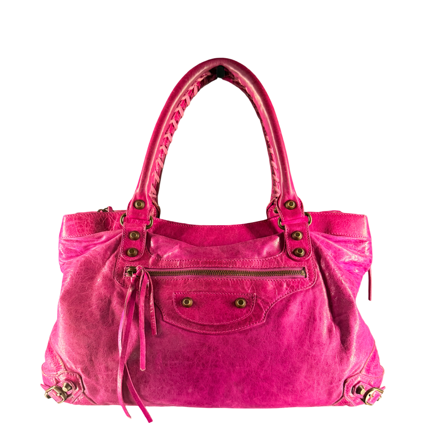 BALENCIAGA HOT PINK TOWN HANDBAG