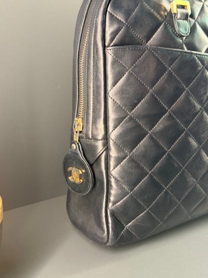 CHANEL DARK NAVY QUILTED SHOPPING TOTE