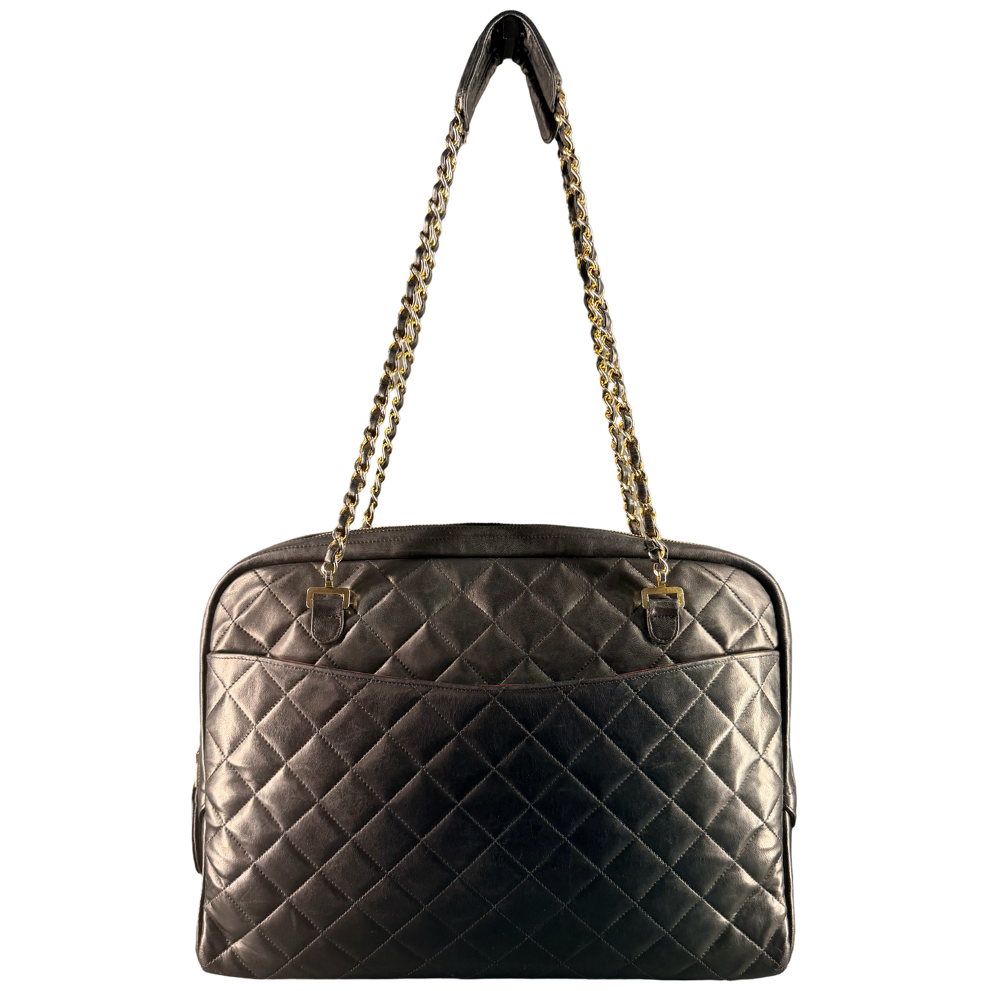 CHANEL DARK NAVY QUILTED SHOPPING TOTE