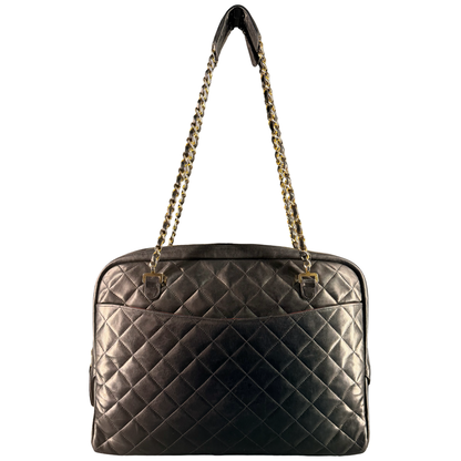 CHANEL DARK NAVY QUILTED SHOPPING TOTE