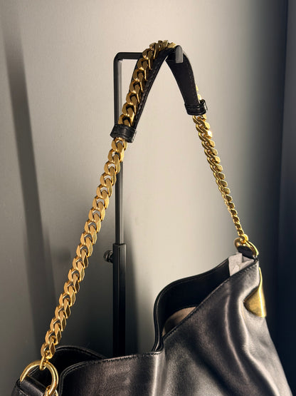 GUCCI BY FRIDA GIANNINI BLACK LARGE 1970 SHOULDER BAG