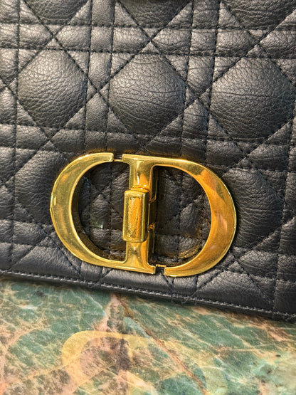 DIOR BLACK MEDIUM CARO SHOULDER BAG