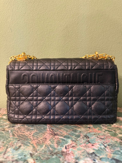 DIOR BLACK MEDIUM CARO SHOULDER BAG