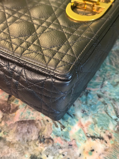 DIOR BLACK MEDIUM CARO SHOULDER BAG