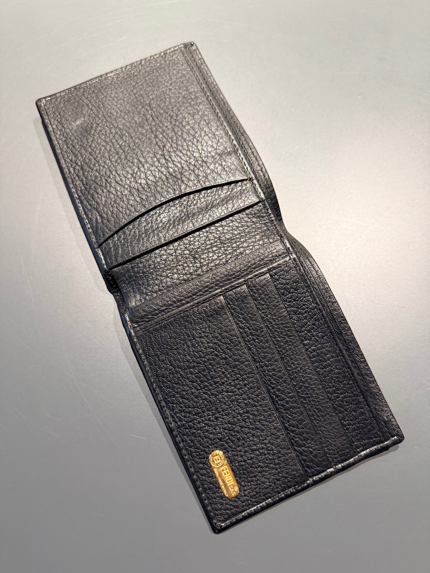 FENDI BLACK LEATHER MEN WALLET