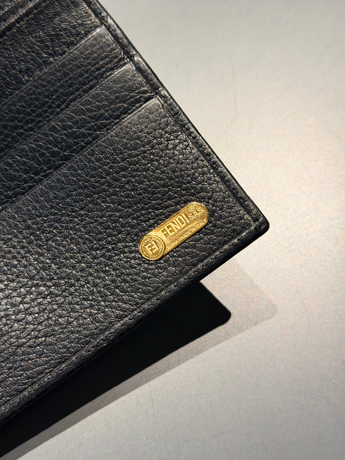 FENDI BLACK LEATHER MEN WALLET