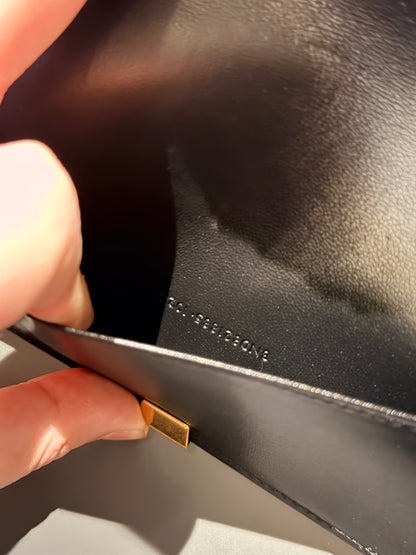 SAINT LAURENT BLACK VOLTAIRE PASSPORT COVER