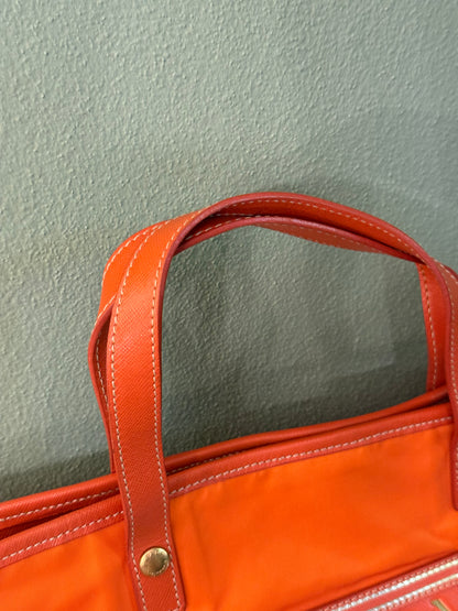 PRADA ORANGE NYLON TOTE BAG