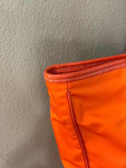 PRADA ORANGE NYLON TOTE BAG