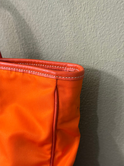 PRADA ORANGE NYLON TOTE BAG