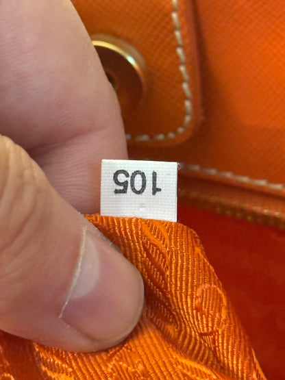PRADA ORANGE NYLON TOTE BAG