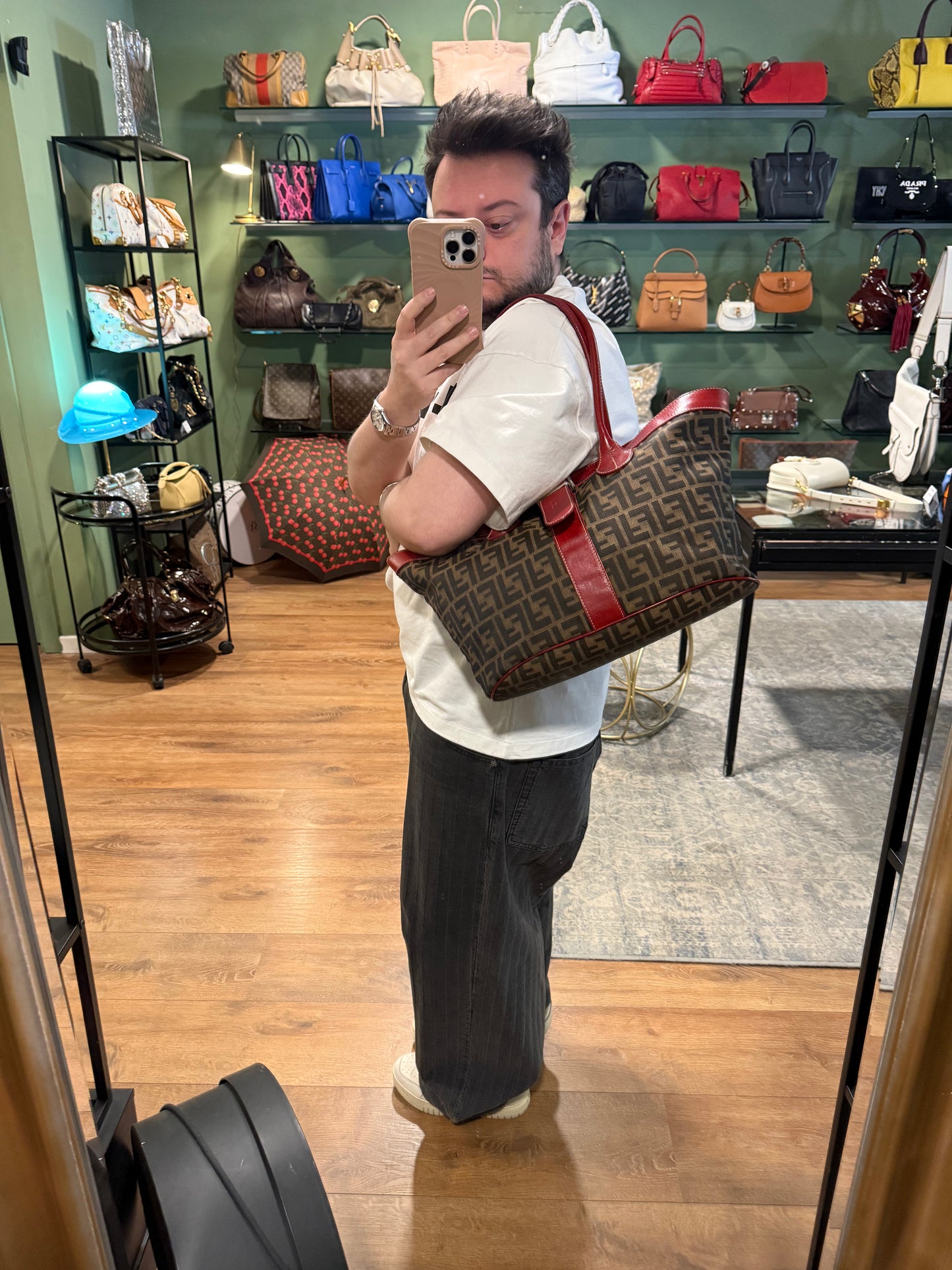 FENDI ZUCCA SHOPPING TOTE