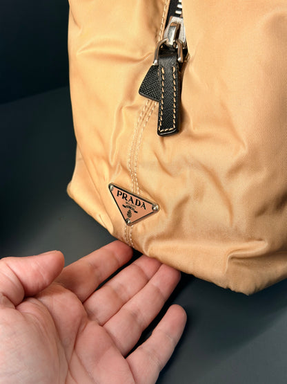PRADA BEIGE NYLON MEDIUM SHOPPING TOTE