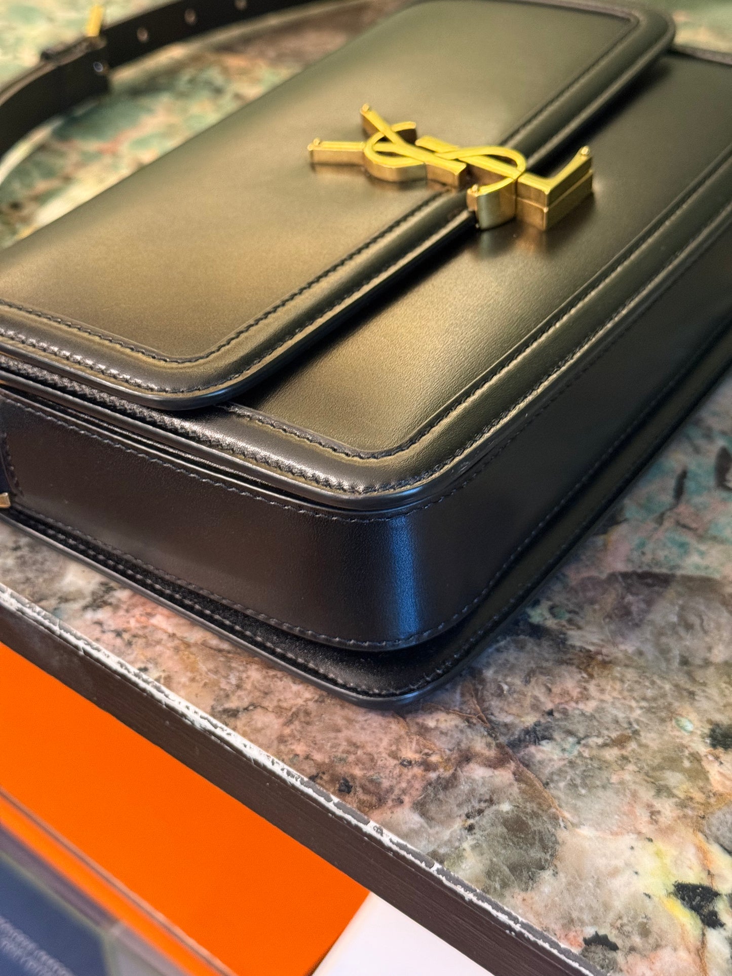 SAINT LAURENT MEDIUM BLACK SOLFERINO SHOULDER BAG