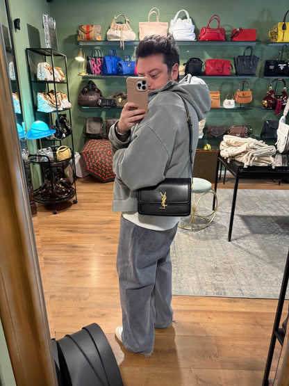 SAINT LAURENT MEDIUM BLACK SOLFERINO SHOULDER BAG